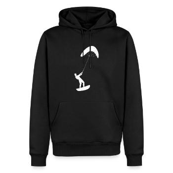 Kitesurfing - Männer Premium Bio Hoodie - Schwarz - Vorne - Nico (187cm)