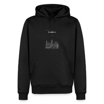 Coordonnées de la mémoire de la ville préférée de Londres - Sweat à capuche Premium bio Homme - noir - Devant - Nico (187cm)