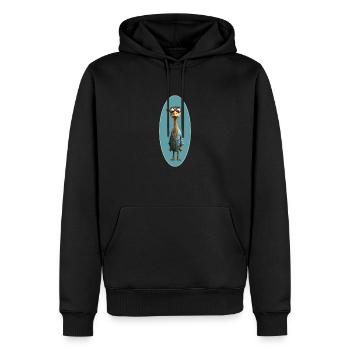 Kamel - Männer Premium Bio Hoodie - Schwarz - Vorne - Nico (187cm)