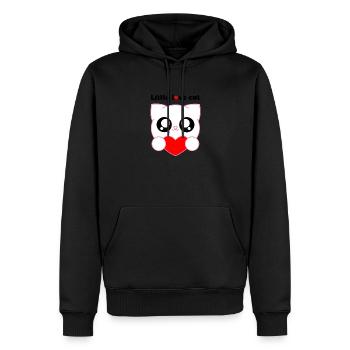 Little Love Cat - Men’s Premium Organic Hoodie - black - Front - Nico (187cm)