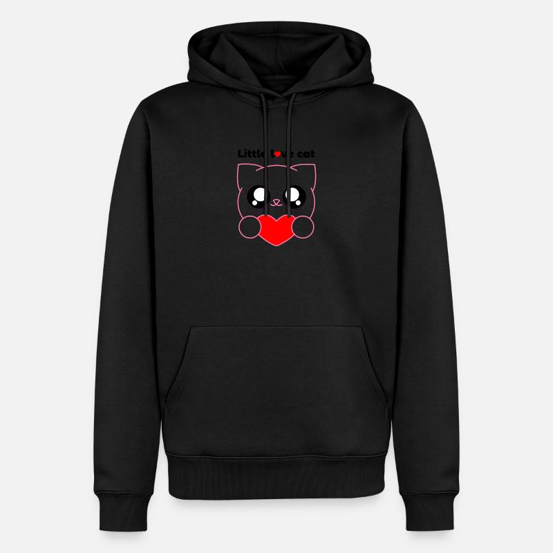little love cat tranparent - Sweat à capuche Premium bio Homme - noir