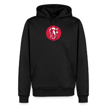 Frankfurt - Sweat à capuche Premium bio Homme - noir - Devant - Nico (187cm)