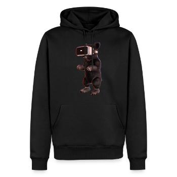 Ours avec casque de réalité virtuelle - Sweat à capuche Premium bio Homme - noir - Devant - Nico (187cm)