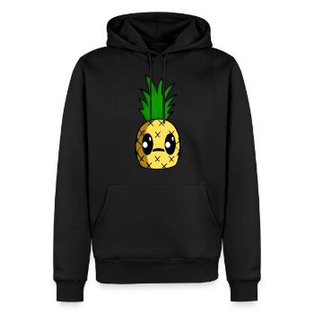 Ananas Kawaii - Sweat à capuche Premium bio Homme - noir - Devant - Nico (187cm)