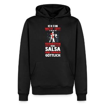 Danseuse de Salsa - Sweat à capuche Premium bio Homme - noir - Devant - Nico (187cm)
