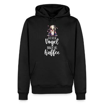Eine lustige Eule braucht viel Kaffee Sprüche - Männer Premium Bio Hoodie - Schwarz - Vorne - Nico (187cm)