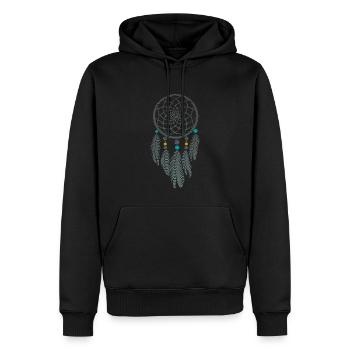 Capteur de rêves - Sweat à capuche Premium bio Homme - noir - Devant - Nico (187cm)