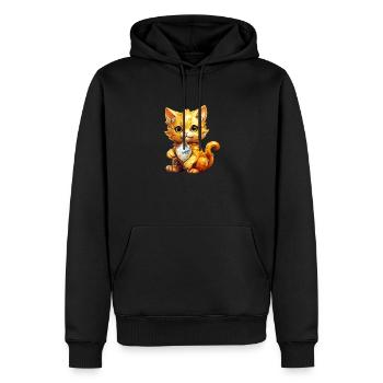 Pierre de naissance Chat Novembre - Sweat à capuche Premium bio Homme - noir - Devant - Nico (187cm)