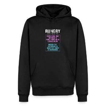 Marathonien Marathonien - Sweat à capuche Premium bio Homme - noir - Devant - Nico (187cm)
