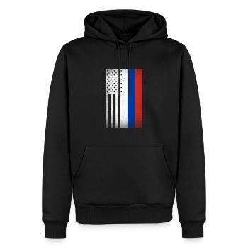 Russland Design für stolze russische Amerikaner - Männer Premium Bio Hoodie - Schwarz - Vorne - Nico (187cm)