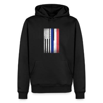 Frankreich Design für französische Amerikaner - Männer Premium Bio Hoodie - Schwarz - Vorne - Nico (187cm)