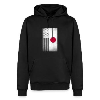 Japan Design für stolze japanische Amerikaner - Männer Premium Bio Hoodie - Schwarz - Vorne - Nico (187cm)