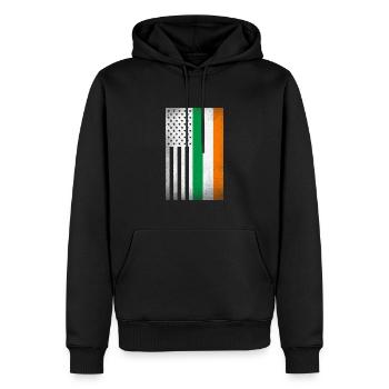Irland Design für stolze irische Amerikaner - Männer Premium Bio Hoodie - Schwarz - Vorne - Nico (187cm)