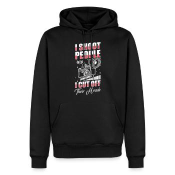 Fotograf Fotografin Bild - Männer Premium Bio Hoodie - Schwarz - Vorne - Nico (187cm)