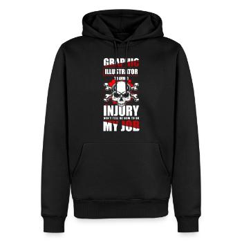 Illustrateur Designer Dessinateur - Sweat à capuche Premium bio Homme - noir - Devant - Nico (187cm)