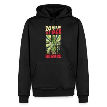 Bande dessinée de style rétro - Sweat à capuche Premium bio Homme - noir - Devant - Nico (187cm)
