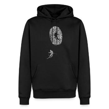 Ski Fingerabdruck Skiing Fingerprint - Männer Premium Bio Hoodie - Schwarz - Vorne - Nico (187cm)