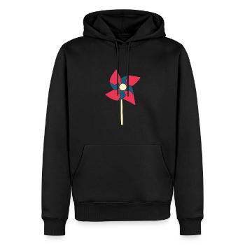 Éoliennes - Sweat à capuche Premium bio Homme - noir - Devant - Nico (187cm)