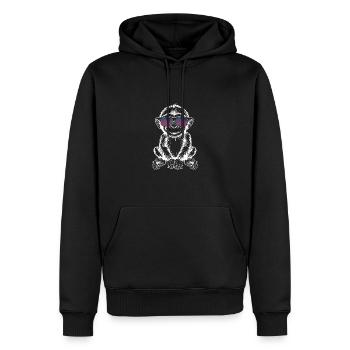 Baby Affe Bonobo mit Sonnenbrille 🐵 - Männer Premium Bio Hoodie - Schwarz - Vorne - Nico (187cm)