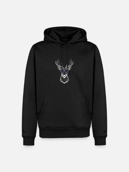 Reh mit Sonnenbrille - Männer Premium Bio Hoodie - Schwarz