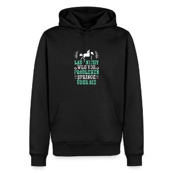 Springe über Probleme - Springreiten - Männer Premium Bio Hoodie - Schwarz - Vorne - Nico (187cm)