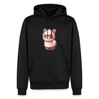 Alpaka Lama für Alpakaliebhaber - Männer Premium Bio Hoodie - Schwarz - Vorne - Nico (187cm)