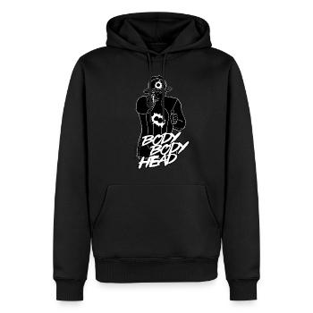 BODY BODY HEAD - Sweat à capuche Premium bio Homme - noir - Devant - Nico (187cm)