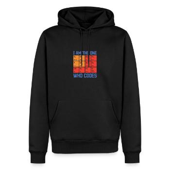 I Am The One Who Codes Programming Programmer Nerd - Männer Premium Bio Hoodie - Schwarz - Vorne - Nico (187cm)