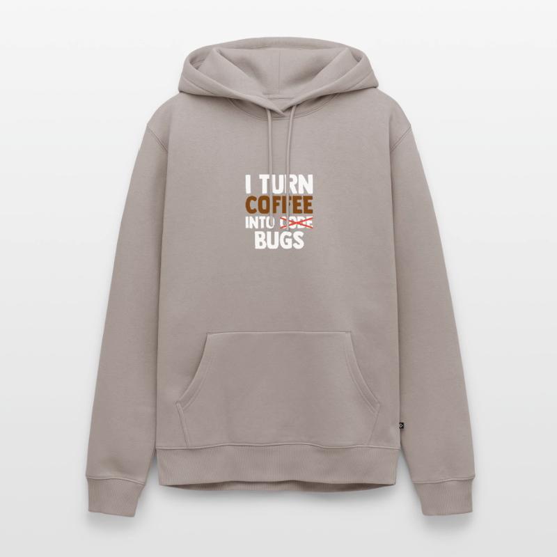 I Turn Coffee Into Bugs Coding Programming Softwar Männer Premium Bio Hoodie