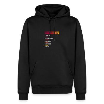My Perfect Day Wake Up Code Software Developer Pro - Männer Premium Bio Hoodie - Schwarz - Vorne - Nico (187cm)