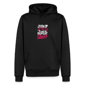 Jump Stunt Tumble Repeat Cheerleading Cheerleader - Männer Premium Bio Hoodie - Schwarz - Vorne - Nico (187cm)
