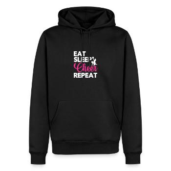 Eat Sleep Cheer Repeat Cheerleading Cheerleader Gy - Männer Premium Bio Hoodie - Schwarz - Vorne - Nico (187cm)