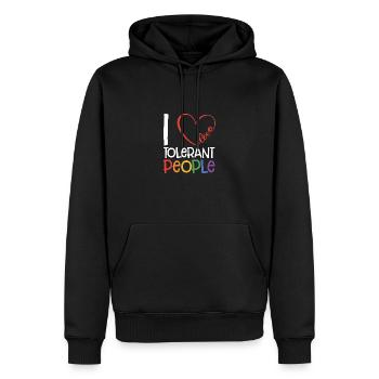 I Love Tolerant People Bisexual Gay Pansexual Rain - Männer Premium Bio Hoodie - Schwarz - Vorne - Nico (187cm)