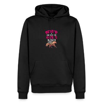 Never Underestimate A Girl's Love For Her Horse Eq - Männer Premium Bio Hoodie - Schwarz - Vorne - Nico (187cm)