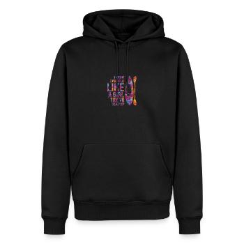 I Know I Paddle Like A Girl Try To Keep Up Kayakin - Männer Premium Bio Hoodie - Schwarz - Vorne - Nico (187cm)