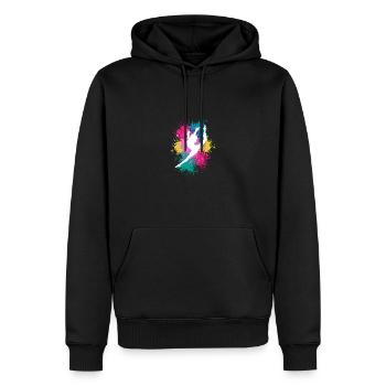 Retro Graphic Gymnast Gymnastics Acrobat Acrobatic - Männer Premium Bio Hoodie - Schwarz - Vorne - Nico (187cm)
