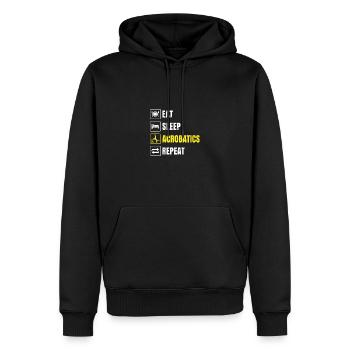 Eat Sleep Acrobatics Repeat Acrobat Gymnastics Gym - Männer Premium Bio Hoodie - Schwarz - Vorne - Nico (187cm)