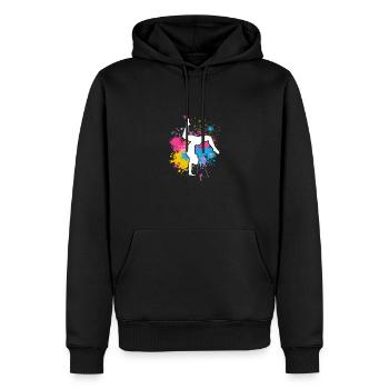 Retro Graphic Gymnast Gymnastics Acrobat Acrobatic - Männer Premium Bio Hoodie - Schwarz - Vorne - Nico (187cm)