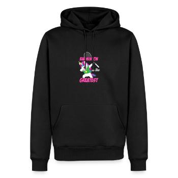 Badminton Is The Greatest Badminton Player Shuttle - Männer Premium Bio Hoodie - Schwarz - Vorne - Nico (187cm)