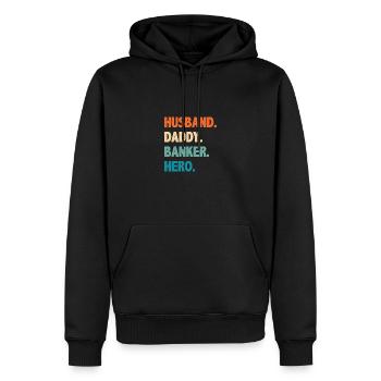 Husband Daddy Banker Hero Finance Bookkeeper Cashi - Männer Premium Bio Hoodie - Schwarz - Vorne - Nico (187cm)