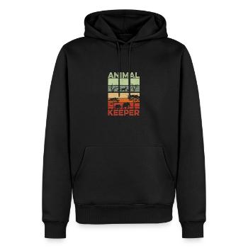 Retro Graphic Animal Keeper Zoo Keeper Animal Love - Männer Premium Bio Hoodie - Schwarz - Vorne - Nico (187cm)