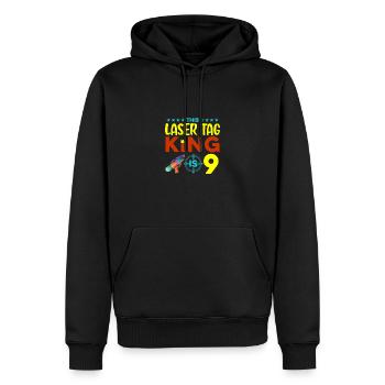 This Laser Tag King Is 9 Lasergame Lasertag Player - Männer Premium Bio Hoodie - Schwarz - Vorne - Nico (187cm)