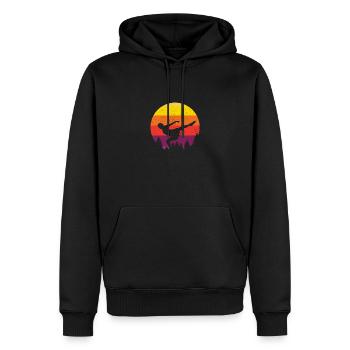 Retro Graphic Ice Skating Figure Skater Ice Skater - Männer Premium Bio Hoodie - Schwarz - Vorne - Nico (187cm)