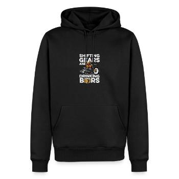 Shifting Gears And Drinking Beers Motocross Dirt B - Männer Premium Bio Hoodie - Schwarz - Vorne - Nico (187cm)
