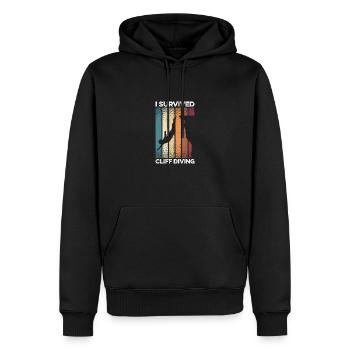 I Survived Cliff Diving Cliff Dive Cliff Jumping T - Men’s Premium Organic Hoodie - black - Front - Nico (187cm)