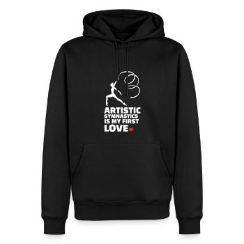J’aime la gymnastique artistique élégante - Sweat à capuche Premium bio Homme - noir - Devant - Nico (187cm)