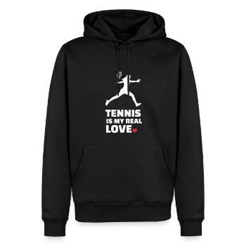 Ich Liebe Tennis - Männer Premium Bio Hoodie - Schwarz - Vorne - Nico (187cm)
