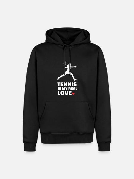 Ich Liebe Tennis - Männer Premium Bio Hoodie - Schwarz