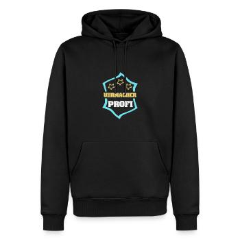 Uhrmacher - Männer Premium Bio Hoodie - Schwarz - Vorne - Nico (187cm)