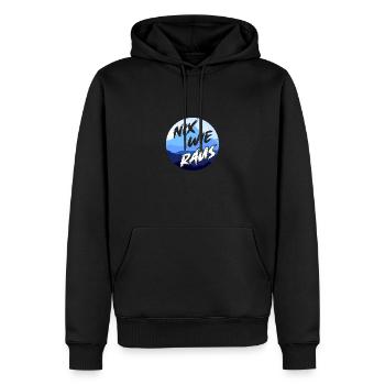 Nix wie raus - wandern Abenteuer Freiheit - Männer Premium Bio Hoodie - Schwarz - Vorne - Nico (187cm)